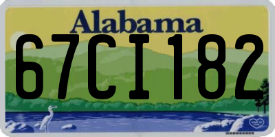 AL license plate 67CI182
