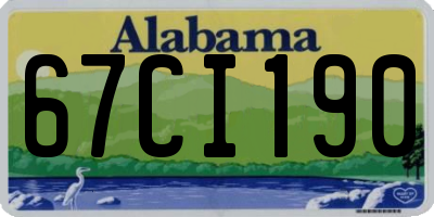 AL license plate 67CI190