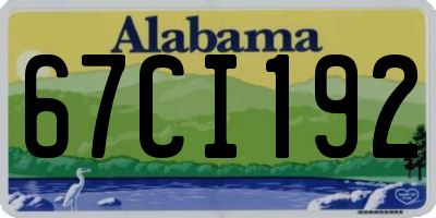 AL license plate 67CI192