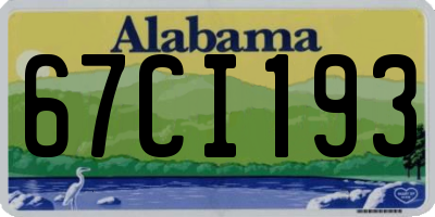 AL license plate 67CI193