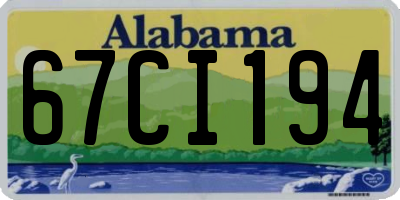 AL license plate 67CI194