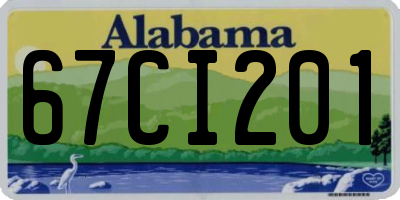 AL license plate 67CI201