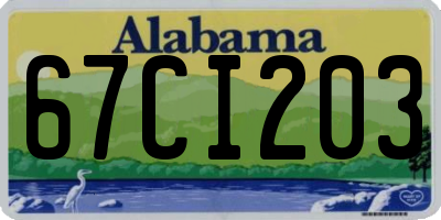 AL license plate 67CI203