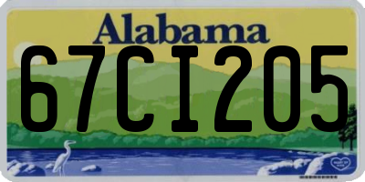 AL license plate 67CI205