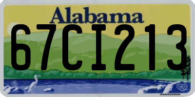 AL license plate 67CI213