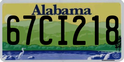 AL license plate 67CI218