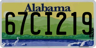 AL license plate 67CI219