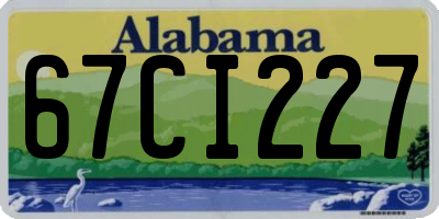 AL license plate 67CI227