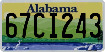 AL license plate 67CI243