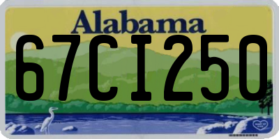 AL license plate 67CI250
