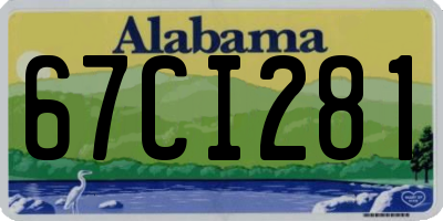 AL license plate 67CI281