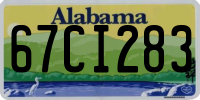 AL license plate 67CI283