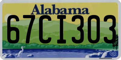 AL license plate 67CI303