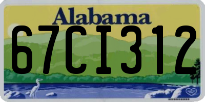 AL license plate 67CI312