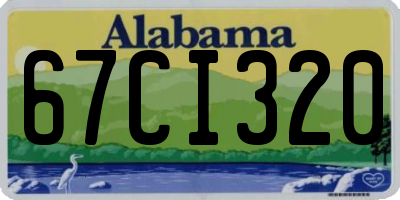 AL license plate 67CI320