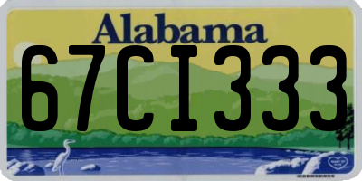 AL license plate 67CI333