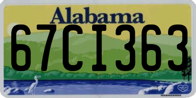 AL license plate 67CI363