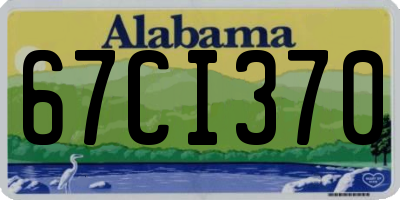AL license plate 67CI370