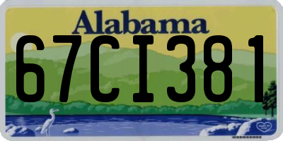 AL license plate 67CI381