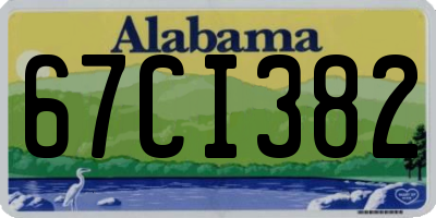 AL license plate 67CI382