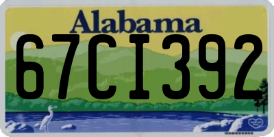 AL license plate 67CI392