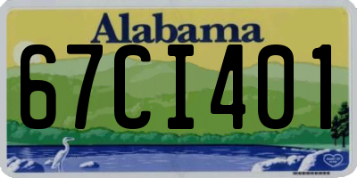 AL license plate 67CI401