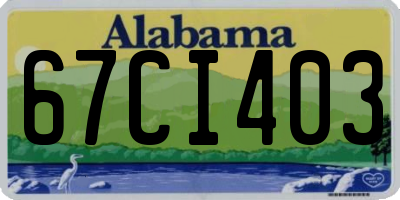 AL license plate 67CI403