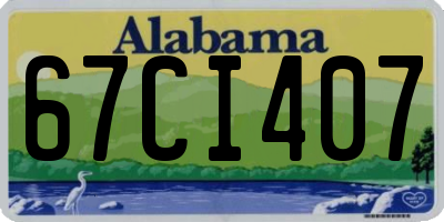 AL license plate 67CI407