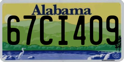 AL license plate 67CI409