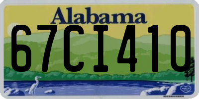 AL license plate 67CI410
