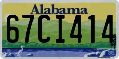 AL license plate 67CI414