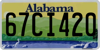 AL license plate 67CI420