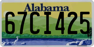 AL license plate 67CI425