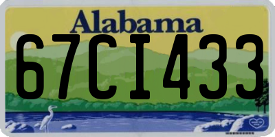 AL license plate 67CI433