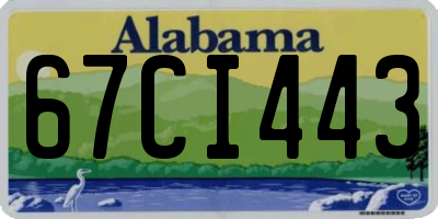 AL license plate 67CI443
