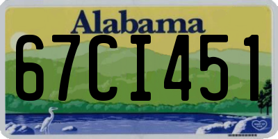 AL license plate 67CI451