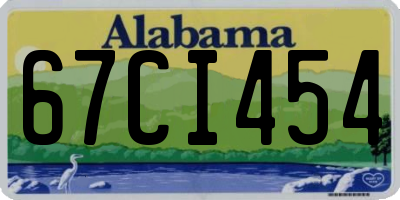 AL license plate 67CI454