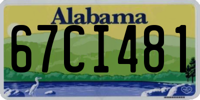 AL license plate 67CI481