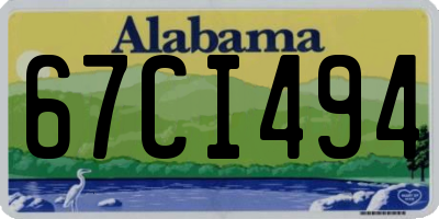 AL license plate 67CI494
