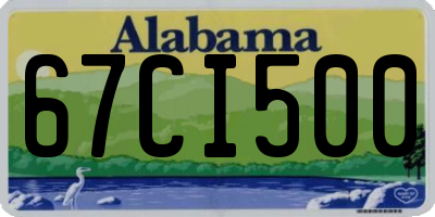 AL license plate 67CI500