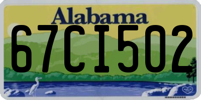 AL license plate 67CI502