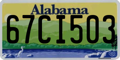 AL license plate 67CI503