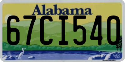 AL license plate 67CI540