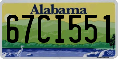 AL license plate 67CI551