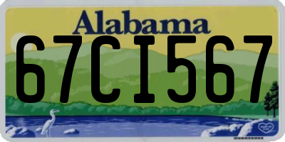 AL license plate 67CI567