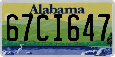AL license plate 67CI647