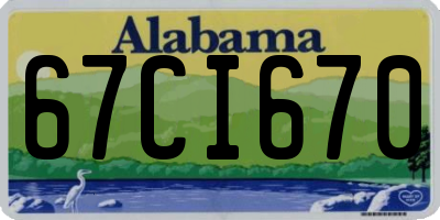 AL license plate 67CI670