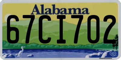 AL license plate 67CI702