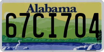 AL license plate 67CI704