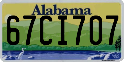 AL license plate 67CI707